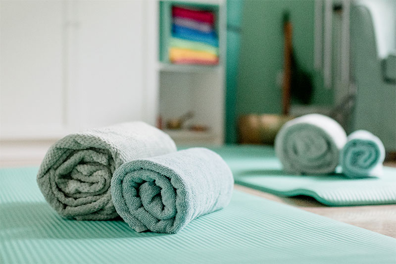Yogamatten zum Yoga zur Entspannung im Entspannungskurs in Wiesbaden